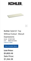 $1366.58 Kohler Solid 61" Top Without Cutout B25