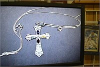 Cross Pendant on Sterling Silver Chain
