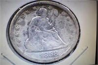1858 Silver Seated Quarter