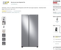 A830 Samsung 28 cu. ft. Side-by-Side Refrigerator