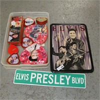 Elvis Presley Signs & Tin Chocolate Containers