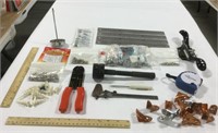 Hardware lot w/ screws, rulers, & wire