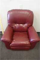 Lazy Boy Red Leather Style Swivel Recliner