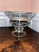 Vintage Clear Blown Glass Compote