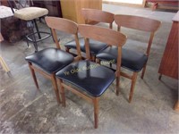 Teak and Vinyl Side Chairs