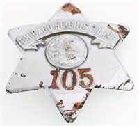 CHICAGO HEIGHTS ILLINOIS POLICE PIE PLATE BADGE NO
