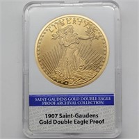 REPRO 1907 SAINT GAUDENS 24K LAYERED GOLD DOUBLE
