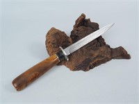 Jesse Davis 7 3/8" Damascus Fixed Blade Knife