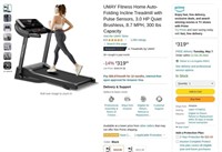 B6230  UMAY Fitness Auto-Fold Incline Treadmill 30