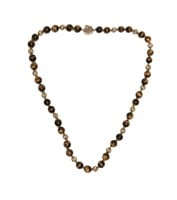 14K Gold and Tiger Eye Necklace