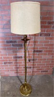 Brass Floor Lamp W/ Glass Shade