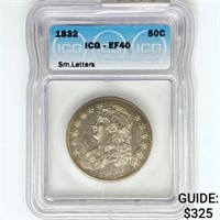 1832 Capped Bust Half Dollar ICG EF40 Sm. Letters