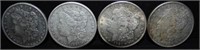 Coins - 4 Morgan Silver Dollars, 1 lot