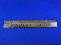 Vintage Findlay Dairy Advertising Ruler