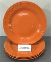 Royal Norfolk Orange Ring Dinner Plates