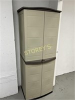 Plastic 2 Door Storage Janitorial Cabinet & Conten
