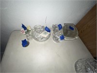 Assortment of Glassware Cups Plates Flower