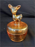 Jeanette Marigold Glass Deer Candy Dish