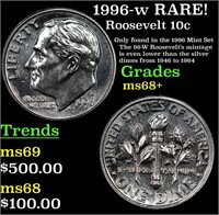 1996-w Roosevelt Dime RARE! 10c Grades Gem++ Unc