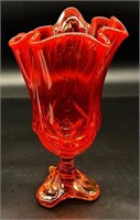 MCM Viking Amberina Handkerchief Vase Uv Reactive