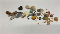 Arrowheads, shells and beads