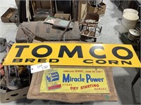 Tomco Bred Corn & Miracle Powder Advertising Signs