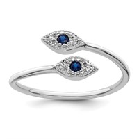 Sterling Silver- Rhodium-Plated Double Eye Ring
