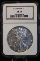 2005 Certified 1oz .999 Silver U.S. American Eagle