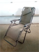 Tan & Brown Gravity Chair has Cushion in Good