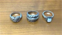 Lot of 3 Sterling Silver Rings