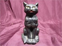 Antique cast iron doorstop. Black cat.