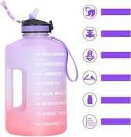 ETDW Gallon Water Bottle with Straw and Time