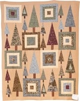 Cabin in the Woods, bed quilt, 79" x 64"
