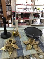 Brass and Black Colored Candle Holders