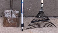 11' Telescopic Pole, Rake, USA Ames Shovel