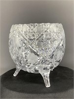 Gorgeous cut glass three leg bowl