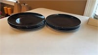 Set of 6 Black Dinner Plates