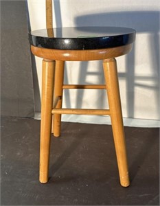 Wood stool with removeable heavy marble slab-13”