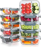 KOMUEE 10pk 30oz Glass Meal Prep Containers
