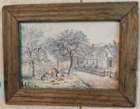 Currier & Ives "American Homestead Autumn" print