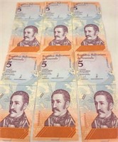 6 - 2018 Venezuela 5 Bolivares Banknotes