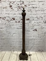 Hand Carved Wood Floor Lamp