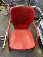Red Metal Patio Chair