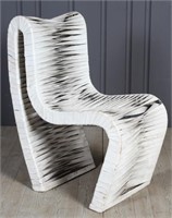 Modern Studio Woven Leather and Steel Chair