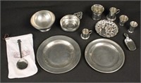 Reproduction Pewter Items w/ C. 1787 Plate