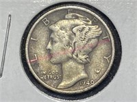 1940-D Mercury Silver Dime (90% silver)