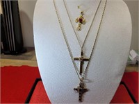 (3) Beautiful Cross Necklaces