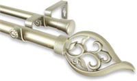 Rod Desyne Flora Double Rod, 28-48, Light Gold