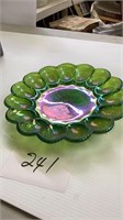 Indiana glass hobnail carnival green 11 inches,