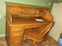 MODERN ROLL TOP DESK WITH CHAIR